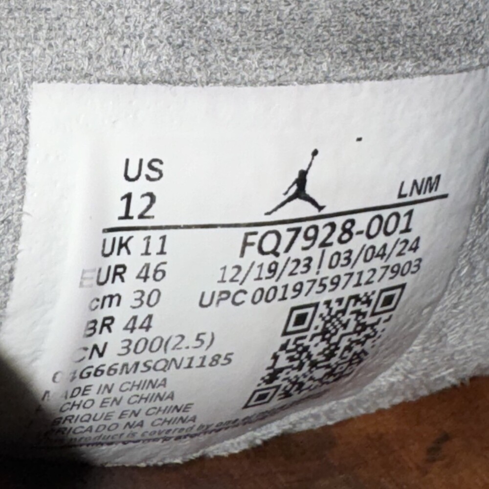Nike Air Jordan 4 Retro Wet Cement Grey FQ7928-001 Men’s Size 12 - Picture 7 of 9